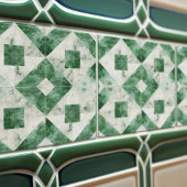 Carreau Décor de mur vert émeraude Mosaïque Art Nouveau