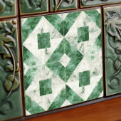 Carreau Décor de mur vert émeraude Mosaïque Art Nouveau