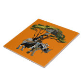 Carreau Décor de rhinocéros d'une jolie tribu africaine (Côté)