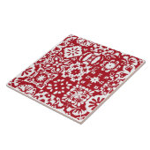 Carreau Décor d'origine mexicaine moderne rouge et blanche (Côté)