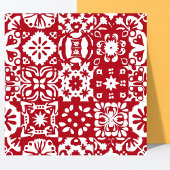 Carreau Décor d'origine mexicaine moderne rouge et blanche