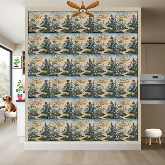 Carreau Décor en carrelage chinoiserie inspiré de l'Est ar