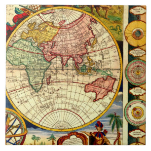 Carreau Décor en céramique de mur du monde d'art vintage