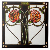 Carreau Décor en verre floral Mackintosh Art Déco (Devant)