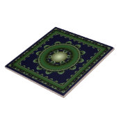 Carreau Décor encadré de vert fractal (Côté)