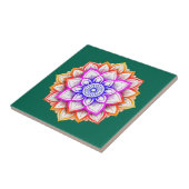 Carreau Décor Fleur Moderne | Vert émeraude floral (Côté)