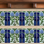 Carreau Décor Floral Art Déco Hydrangea Art Nouveau