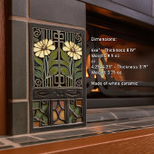 Carreau Décor Floral Art Déco Primrose Art Nouveau