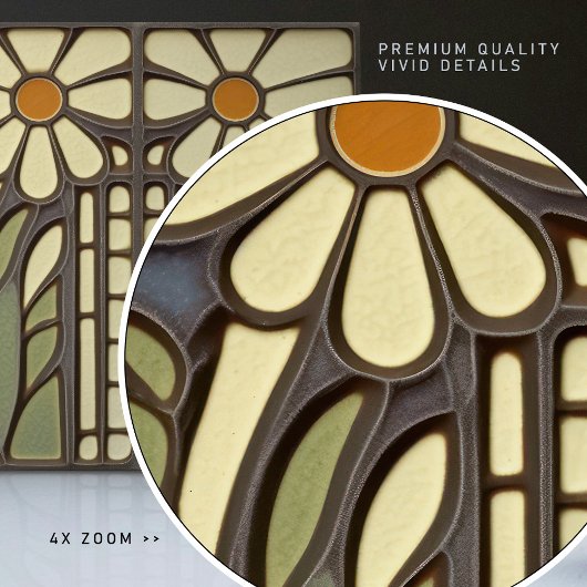 Carreau Décor Floral Art Déco Primrose Art Nouveau