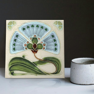 Carreau Décor floral Art Nouveau Déco Vintage