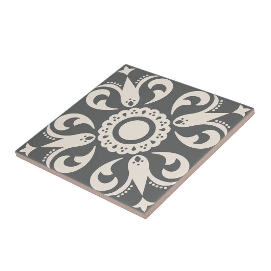 Carreau Décor géométrique Motif gris noir blanc (Côté)