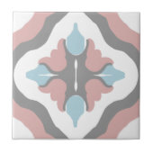 Carreau décor géométrique victorien shabby rouge bleu (Devant)