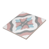 Carreau décor géométrique victorien shabby rouge bleu (Côté)