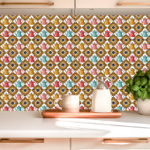 Carreau Décor kitsch des années 1950 avec théières joueuse