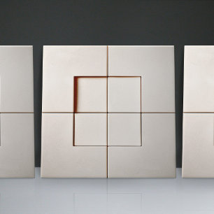 Carreau Décor minimaliste blanc verni Faux Relief