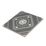 Carreau Décor Motif géométrique<br><div class="desc">Un élégant motif de cercle géométrique moderne pour un arrière-plan cuisine, carrelage d'art, entourage cheminée, salle de bain et douche. Vous pouvez aussi aimer ce style dans une tuile encadrée ou une boîte de conservation. Gris et blanc fusain.</div>
