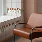 Carreau Décor Mur Crocus Rouge Art Nouveau Art Déco