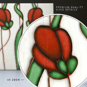 Carreau Décor Mur Crocus Rouge Art Nouveau Art Déco