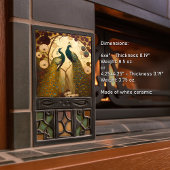 Carreau Décor Peacock Klimt Gold Green Wall Art Nouveau