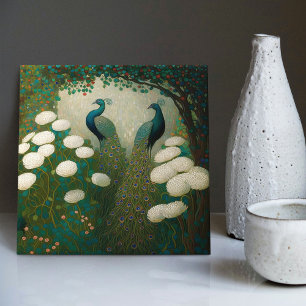 Carreau Décor Peacock Klimt Repro Art Nouveau