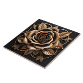 Carreau Décor Rose noir et or 3D de luxe (Côté)