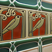 Carreau Décor rouge vert de Mackintosh Bird