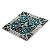 Carreau Décor Turquoise & Blanc Celtic inspo abstrait (Côté)