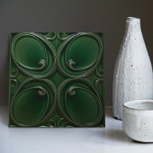 Carreau Décor vert Emerald Mur Art Nouveau Ceram