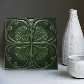 Carreau Décor vert Emerald Mur Art Nouveau Ceram