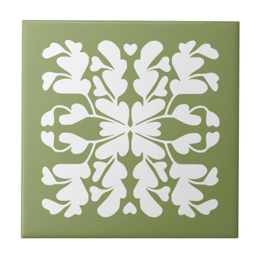 Carreau Décor vert mousse (Devant)