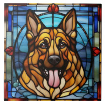 Carreau décoratif de Berger Allemand mignon