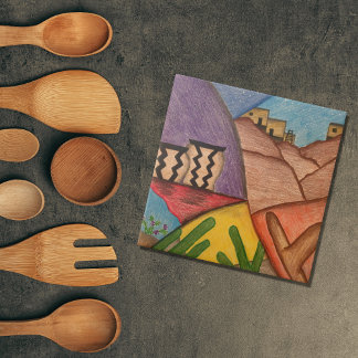 Carreau Décoratif du désert du sud-ouest coloré