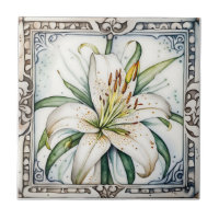 décoration art lys antique céramique ornée