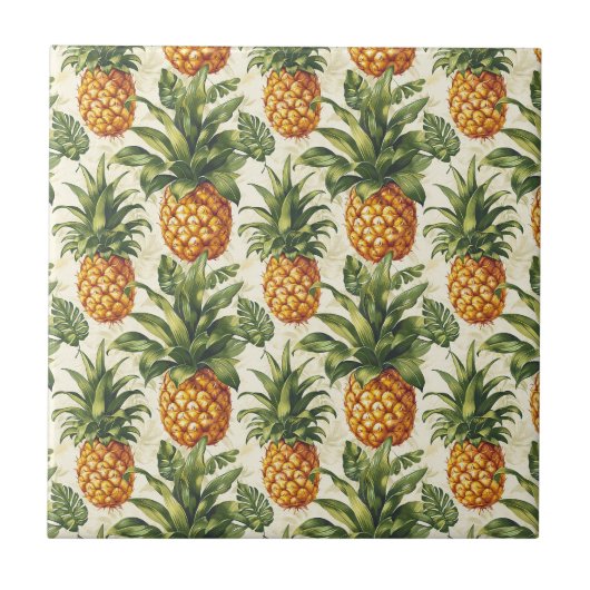 Carreau Décoration de maison de l'ananas tropical (Devant)