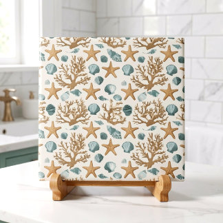 Carreau Décoration de salle de bain côtière en coquillage