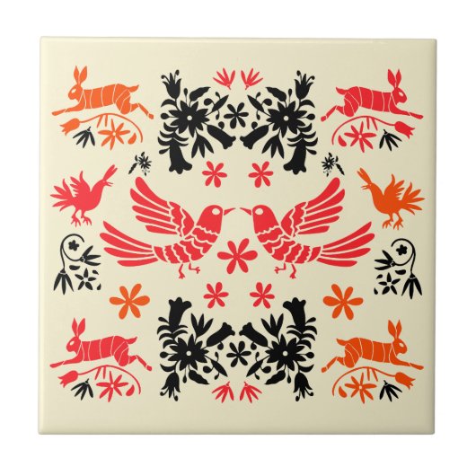 Carreau Décoration intérieure Otomi mexicaine (Devant)