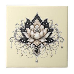 Carreau Décoration murale florale indienne fleur de lotus 