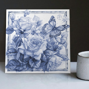 Carreau Décoration murale Rose de Delft Art Nouveau Aquare