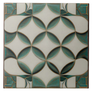 Carreau Décoration murale verte à motifs Art déco Art nouv