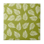Carreau Decorative Lime Green Leaves Pattern (Devant)