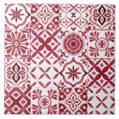 Carreau Decorative Red Azulejo Tile Patchwork Pattern (Devant)
