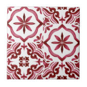 Carreau Decorative Red Azulejo Tile Patchwork Pattern (Devant)
