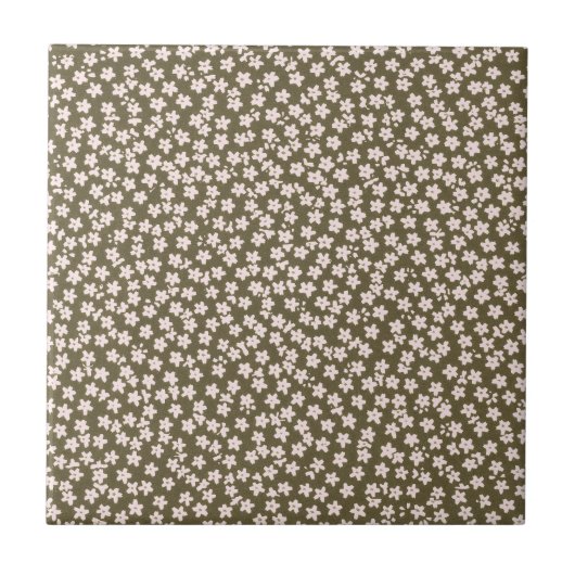 Carreau Decorative Retro Japanese Floral Pattern (Devant)