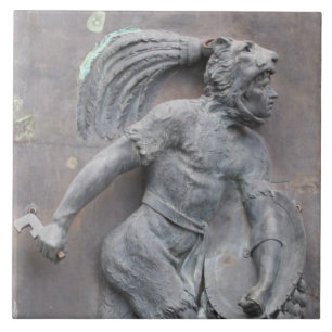 Carreau Découpage en pierre de guerrier aztèque