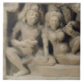 Carreau Découpage en pierre des amants appréciant un (Devant)