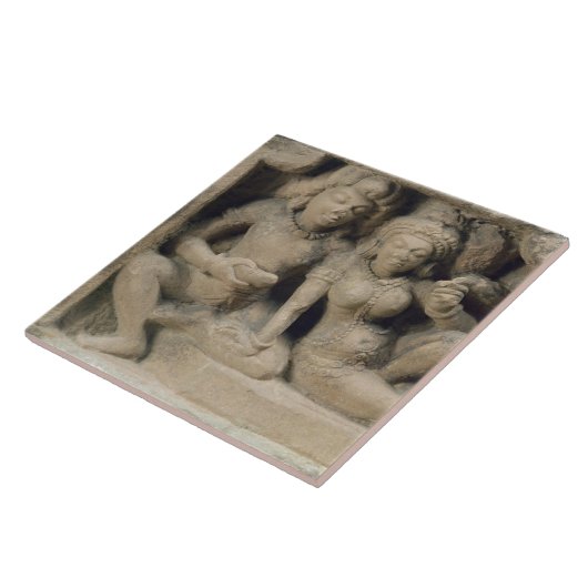 Carreau Découpage en pierre des amants appréciant un (Côté)