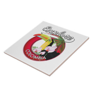 Carreau Découvrez le logo rétro Colombie
