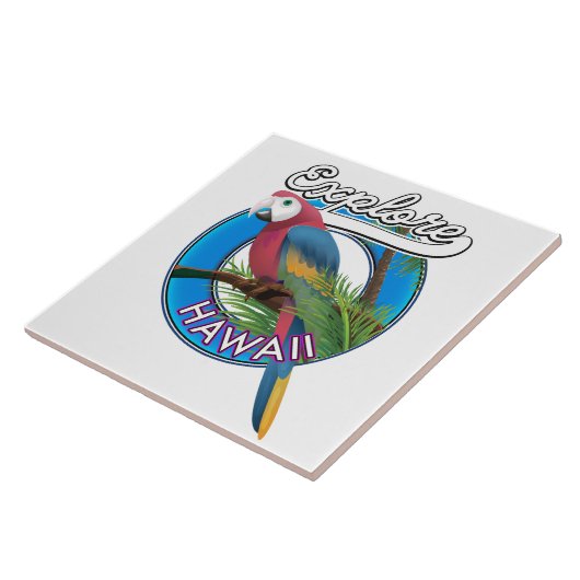 Carreau Découvrez le logo rétro Hawaii (Côté)