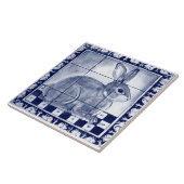 Carreau Dedham Lapin Bunny Bleu Vintage Art Mural (Côté)