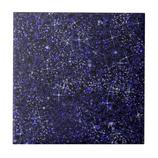 Carreau Deep Delft Midnight Blue Color Faux Parties scinti (Devant)